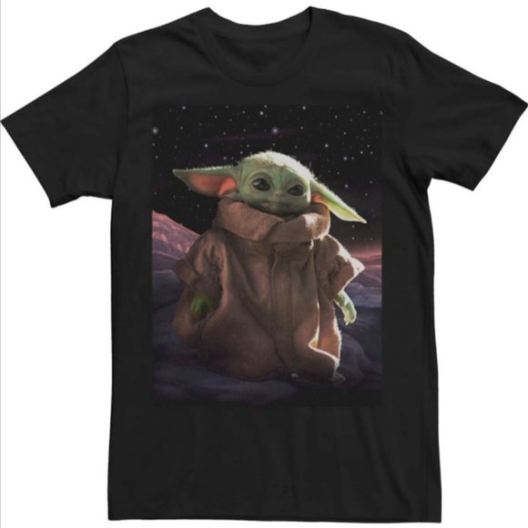 Delta Other - Men's Star Wars The Child aka Baby Yoda Space Walk Black Tee Shirt Size 2x